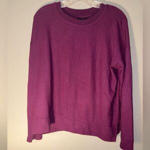 Lucky Brand Burgundy Crewneck Knit Long Sleeve Top Medium